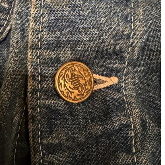 Vintage 80 Denim Chore Coat Men's Medium Workwear Utility Barn Jacket - Picture 10 of 12